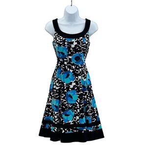 New Directions Women's Size 8 Floral A-Line Knee Length Dress Multicolor